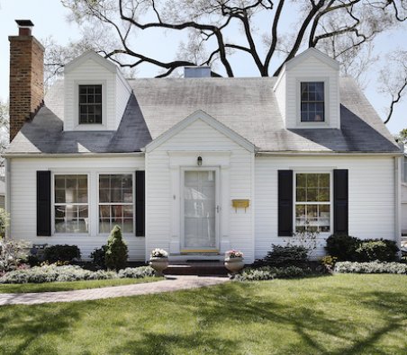 White one story home